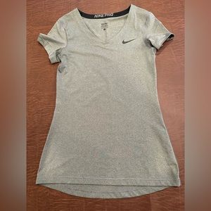Nike Pro Grey V-Neck Shirt